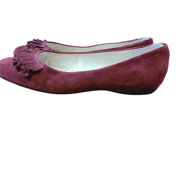 Capezio besweets ballet flats rounded toe velvet suede ruffle size 9 - Picture 2 of 6